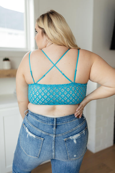 Lacey and Layered Bralette in Harbor Blue