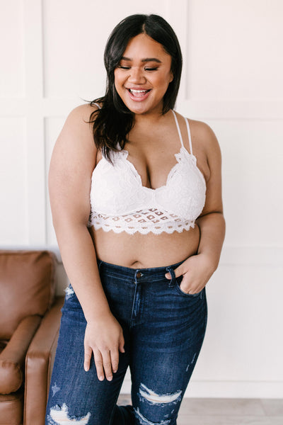 Lacey and Layered Bralette in White