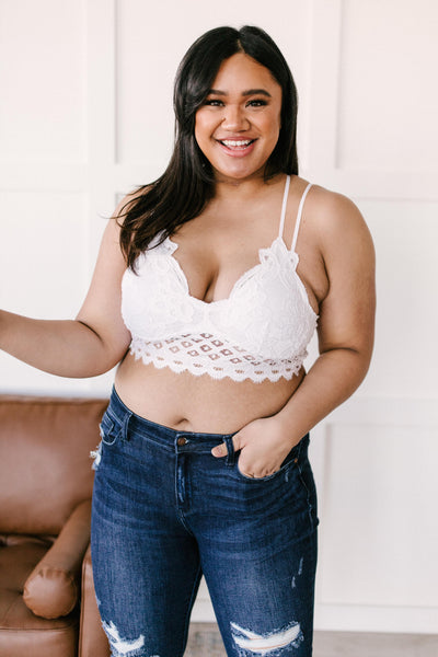 Lacey and Layered Bralette in White