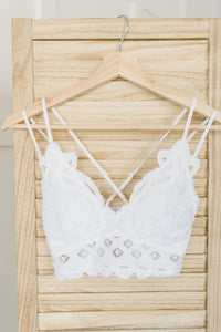 Lacey and Layered Bralette in White