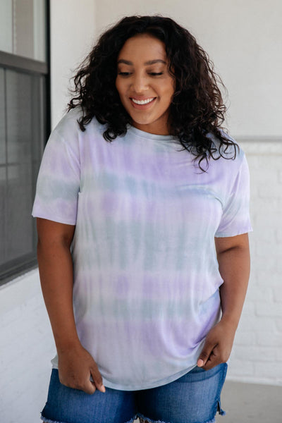 Lavender Fields Subtle Tie Dye Top