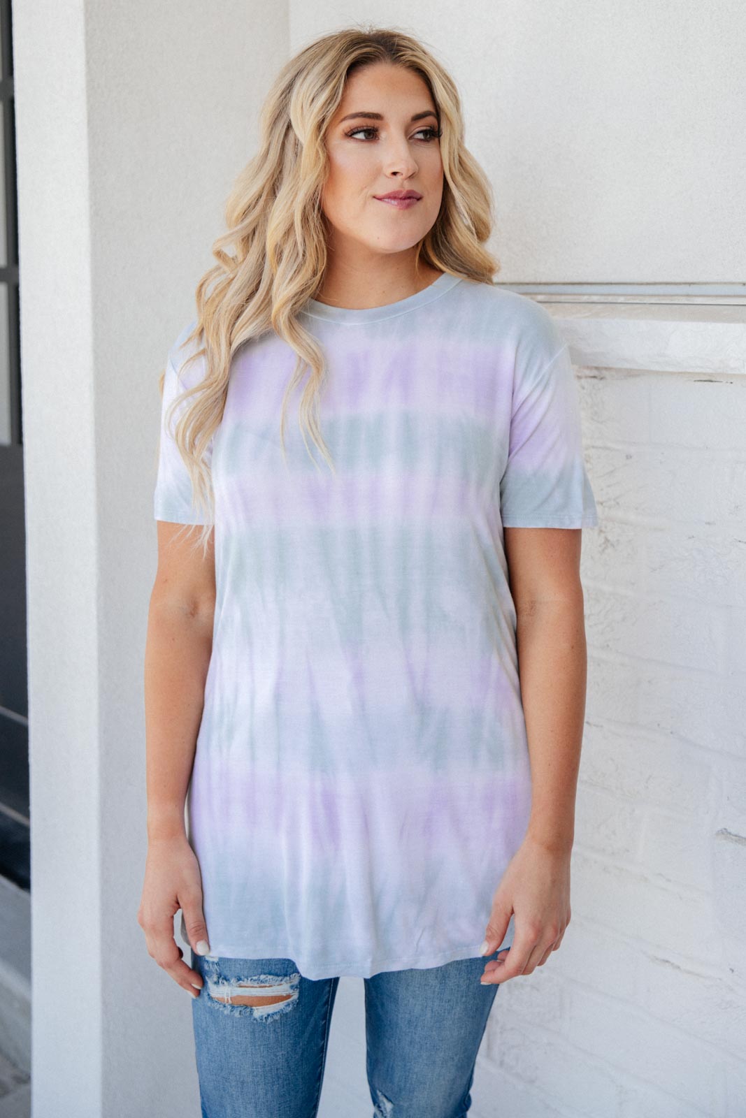 Lavender Fields Subtle Tie Dye Top