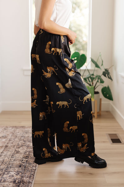 Legendary in Leopard Satin Wide Leg Pants