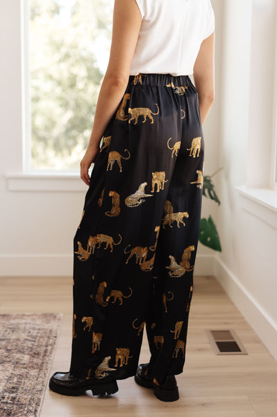 Legendary in Leopard Satin Wide Leg Pants