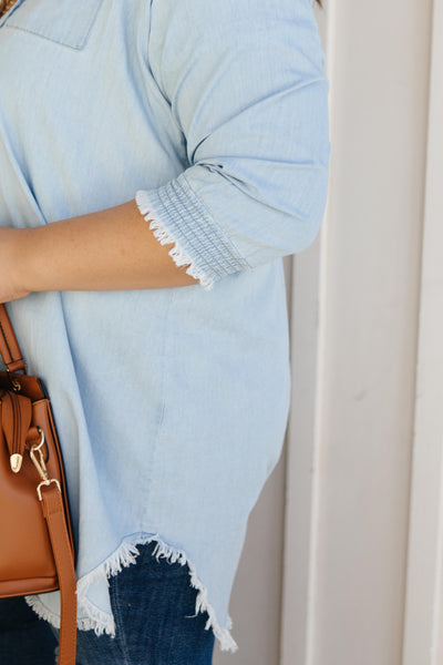 Leila Denim Button-Up