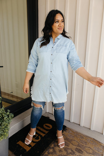 Leila Denim Button-Up