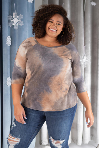 Leslie Ladder Sleeve Top in Mocha