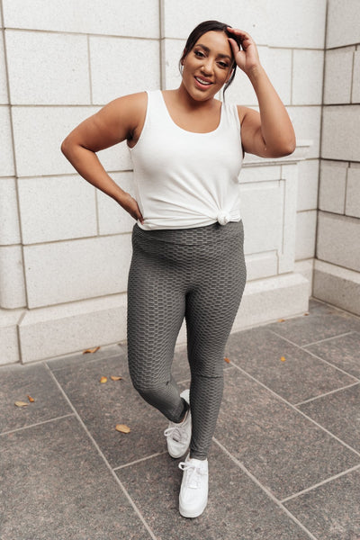 DOORBUSTER Let's Go Textured Leggings in Charcoal