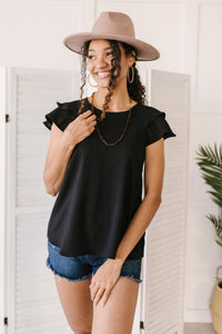 Light and Linen Top in Black