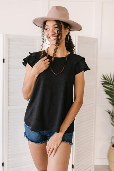 Light and Linen Top in Black