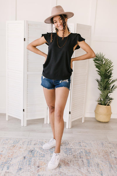 Light and Linen Top in Black