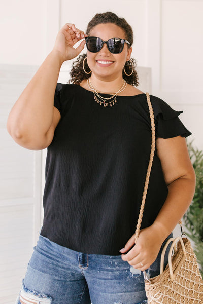 Light and Linen Top in Black