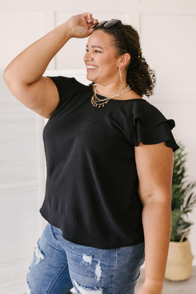 Light and Linen Top in Black