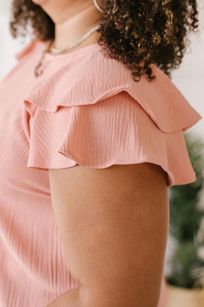 Light and Linen Top in Coral