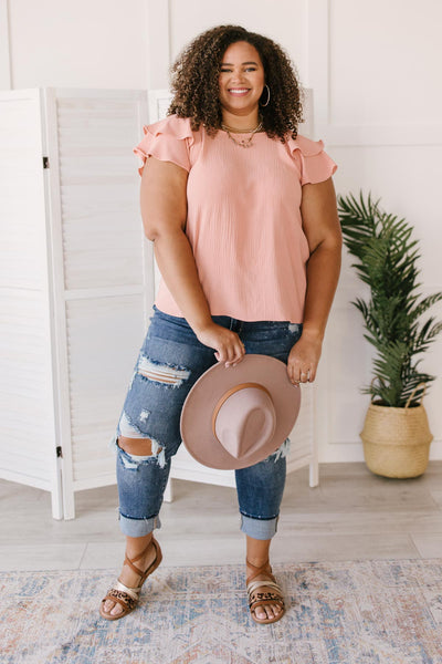 Light and Linen Top in Coral