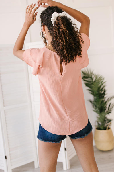 Light and Linen Top in Coral