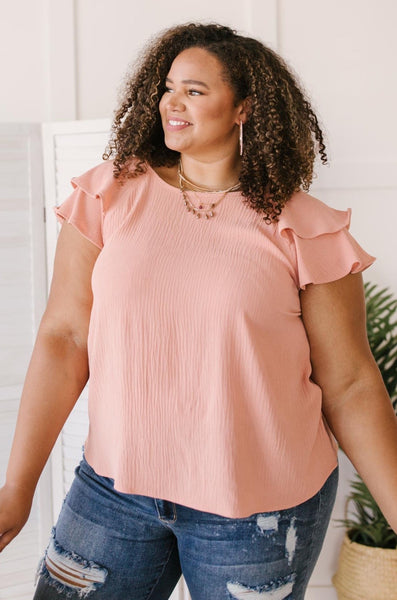 Light and Linen Top in Coral