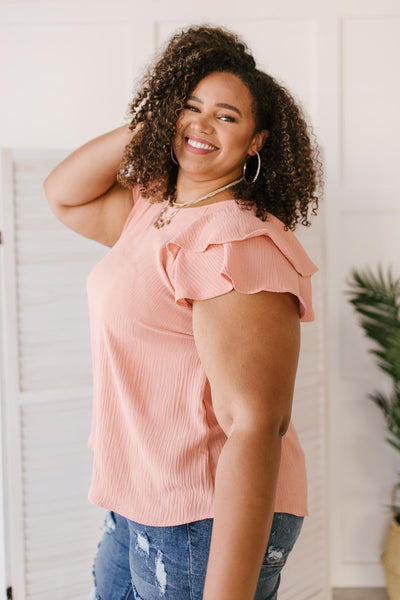 Light and Linen Top in Coral