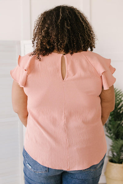 Light and Linen Top in Coral