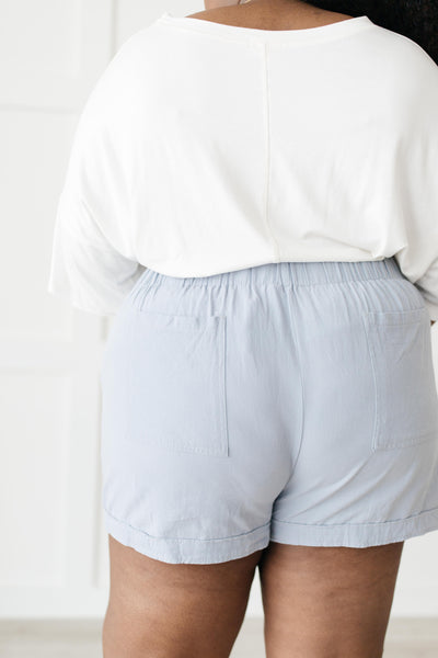 Lightweight and Linen Shorts in Baby Blue