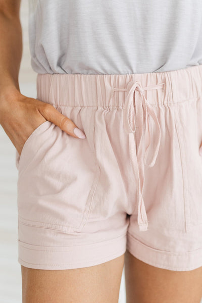 Lightweight and Linen Shorts in Baby Pink