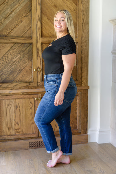 London Midrise Cuffed Boyfriend Jeans