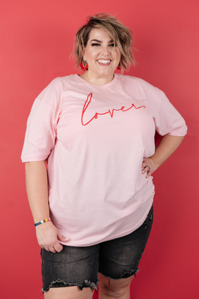 Lover Graphic Tee in Rose