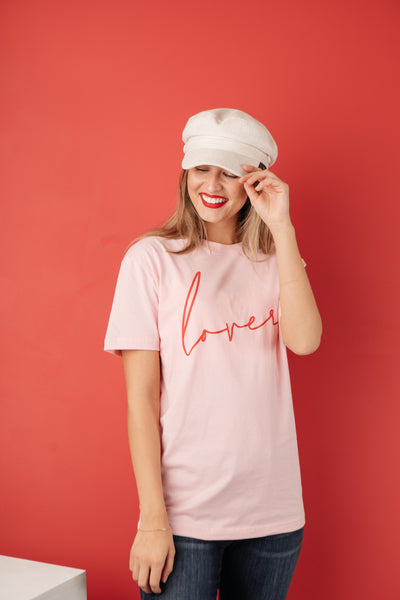 Lover Graphic Tee in Rose