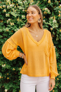 Mango Tango V-Neck Top