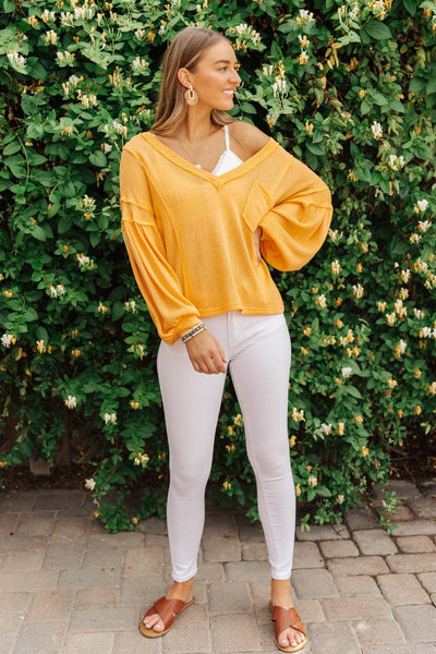 Mango Tango V-Neck Top