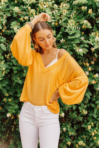 Mango Tango V-Neck Top