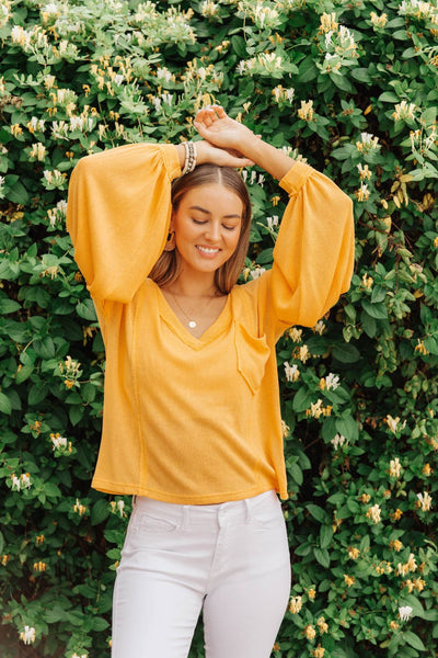 Mango Tango V-Neck Top