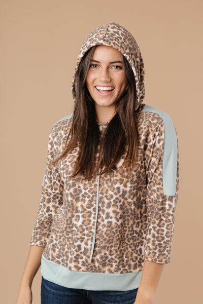 Mint Leopard Hoodie