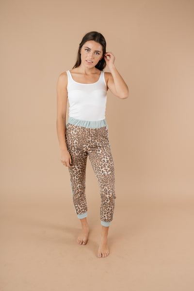 Mint Leopard Joggers