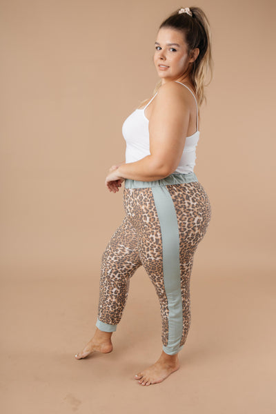 Mint Leopard Joggers