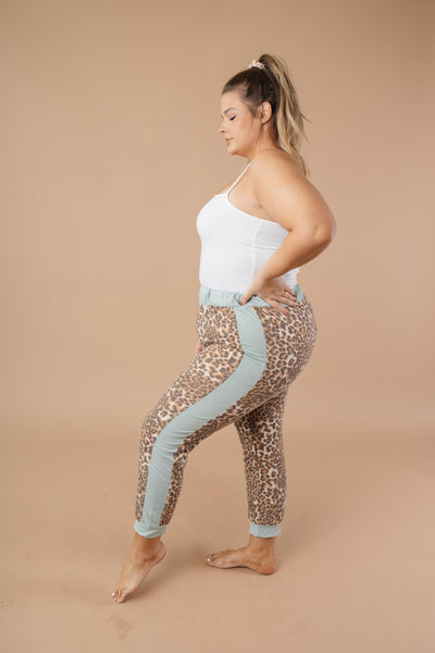 Mint Leopard Joggers