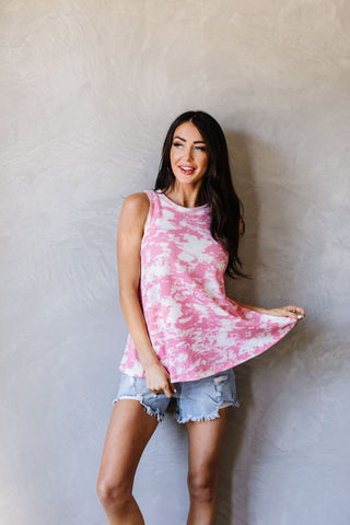 Moody Pink Thermal Tie Dye Top