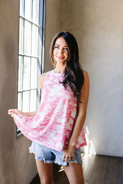 Moody Pink Thermal Tie Dye Top