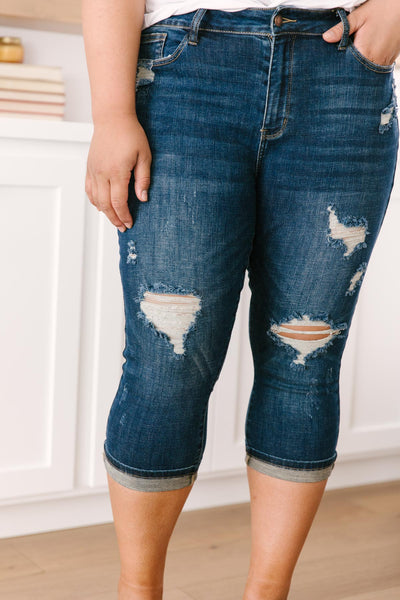 New Directions Distressed Capris