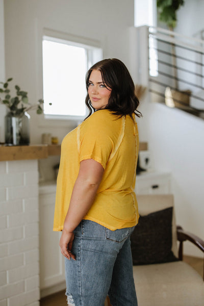 New Edition Mineral Wash T Shirt Yellow