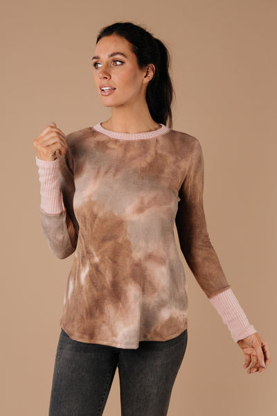 New Neutrals Tie Dye Top