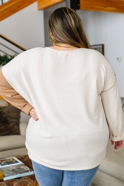 No Better Place Color Block Long Sleeve V-Neck Top