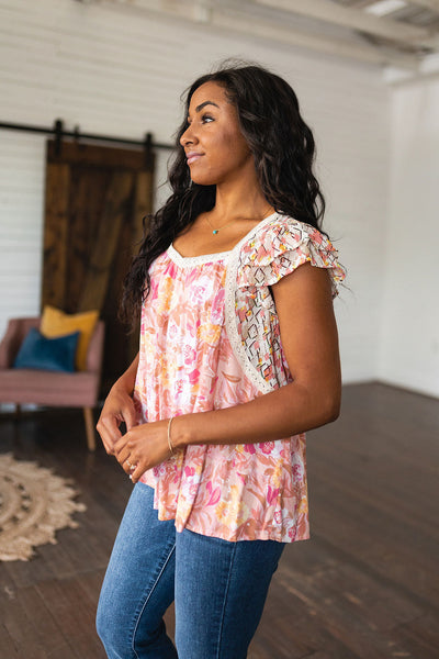 Not So Serious Floral Blouse in Pink