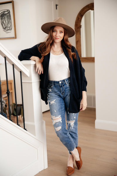 Not Your Grandmother's Cardigan in Navy