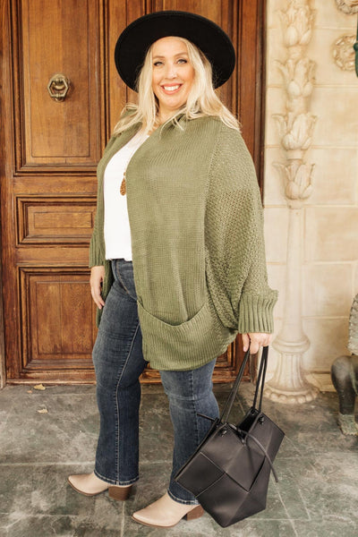 Not Your Grandmother's Cardigan in Olive