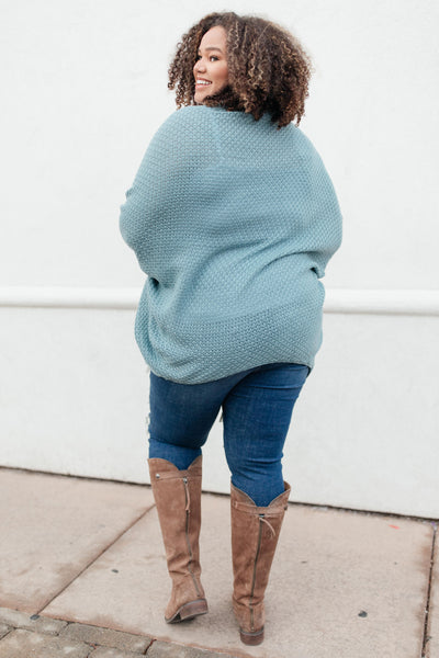 Not Your Grandmother's Cardigan in Dusty Blue