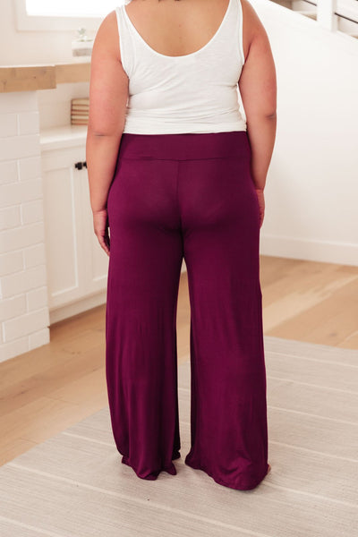 On The Move Knit Pants in Wine