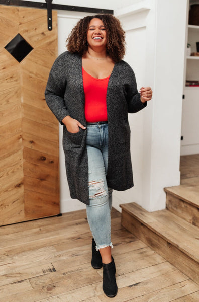 One Of The Girls Cardi In Charcoal