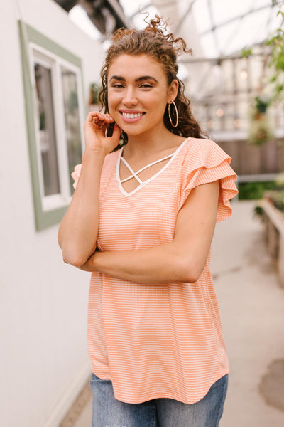 Out of Town Top in Apricot