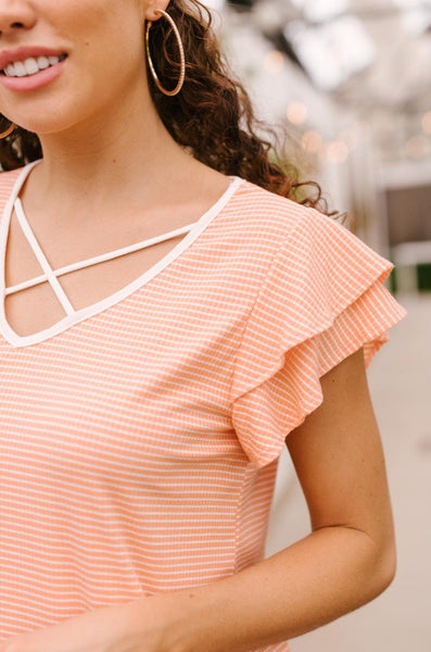 Out of Town Top in Apricot